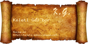 Keleti Gábor névjegykártya