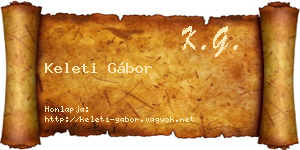 Keleti Gábor névjegykártya